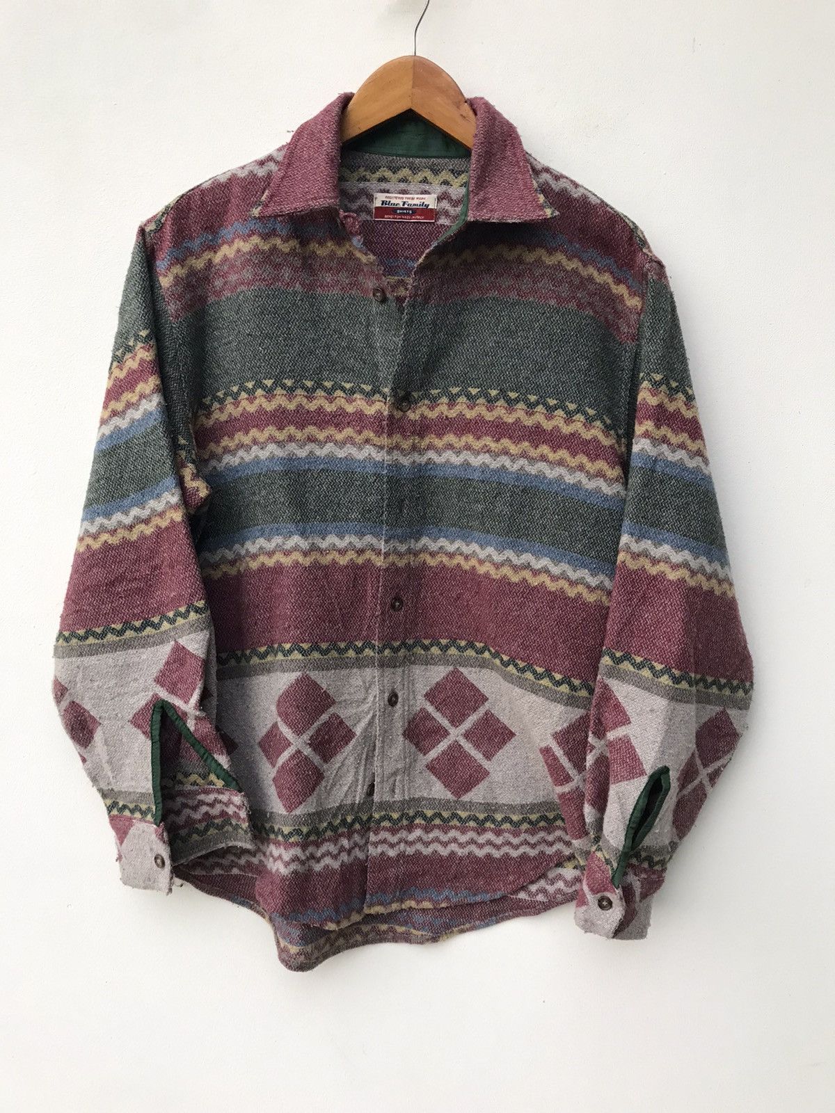 Benetton NAVAJO STRIPE BENETTON CASUAL SHIRT STRIPE DESIGN RARE Size US M / EU 48-50 / 2 - 1 Thumbnail