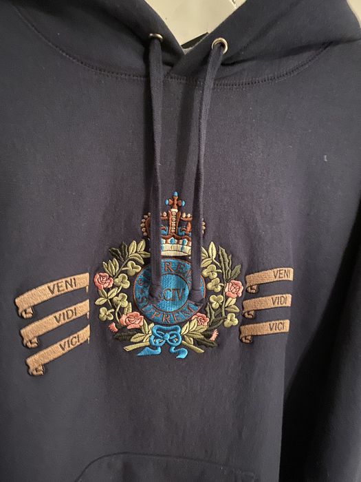 Supreme crest hoodie black sz L