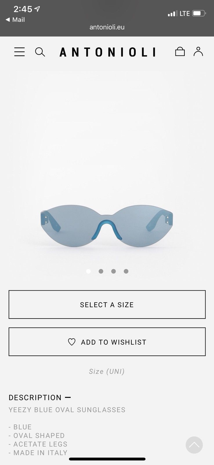 Yeezy Blue Oval Sunglasses Season 6