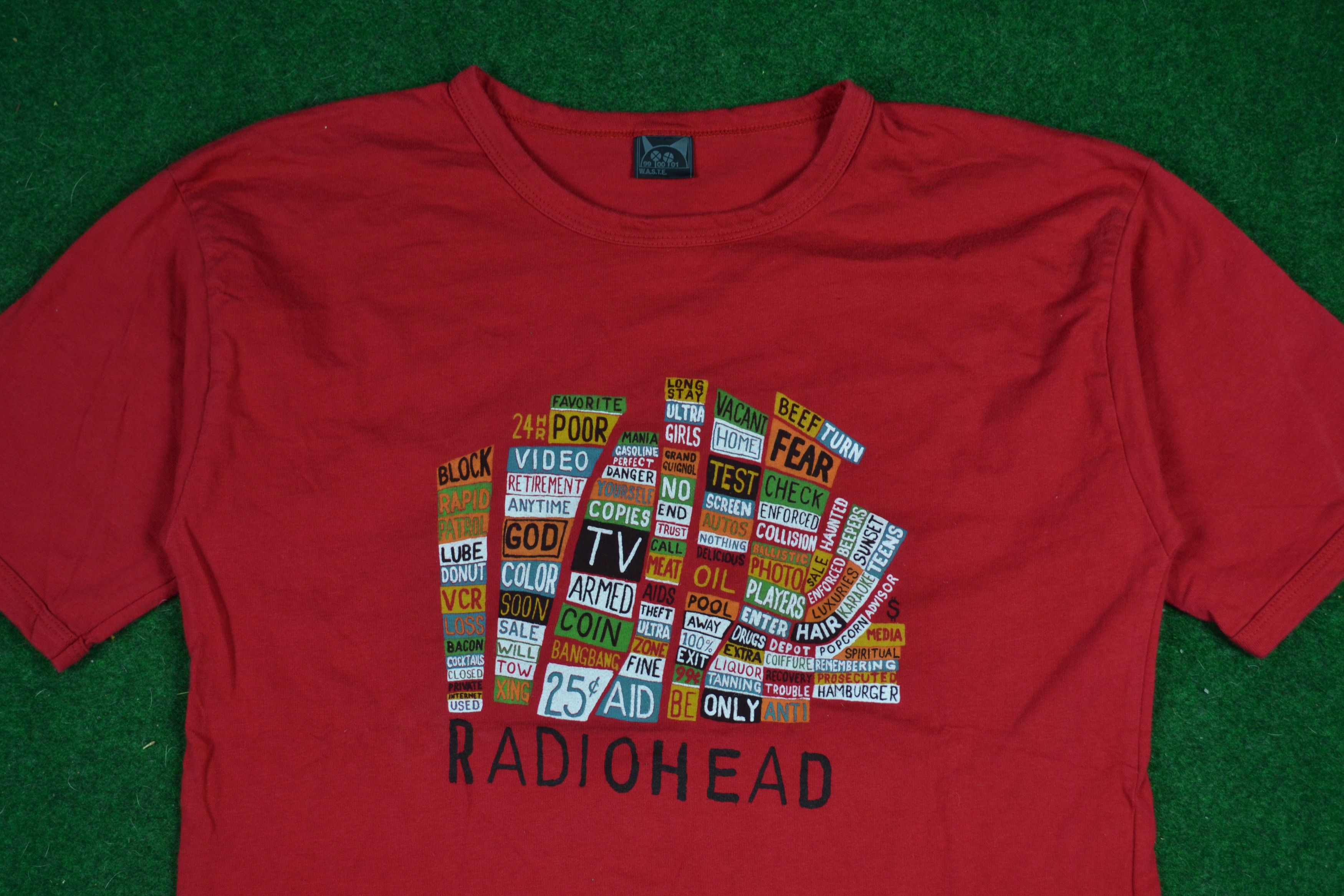 Vintage Vintage 90s Radiohead WASTE Band Tee Shirt Concert Size US L / EU 52-54 / 3 - 2 Preview