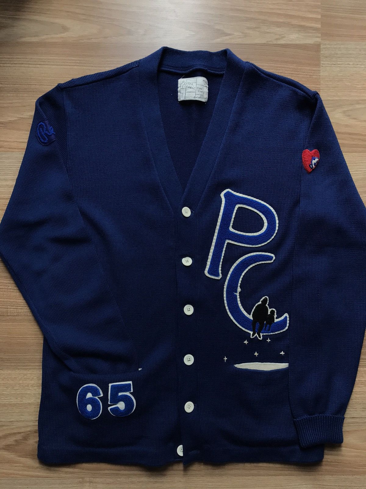 Porter Classic “P.C. LETTERED CARDIGAN”ーNavyー