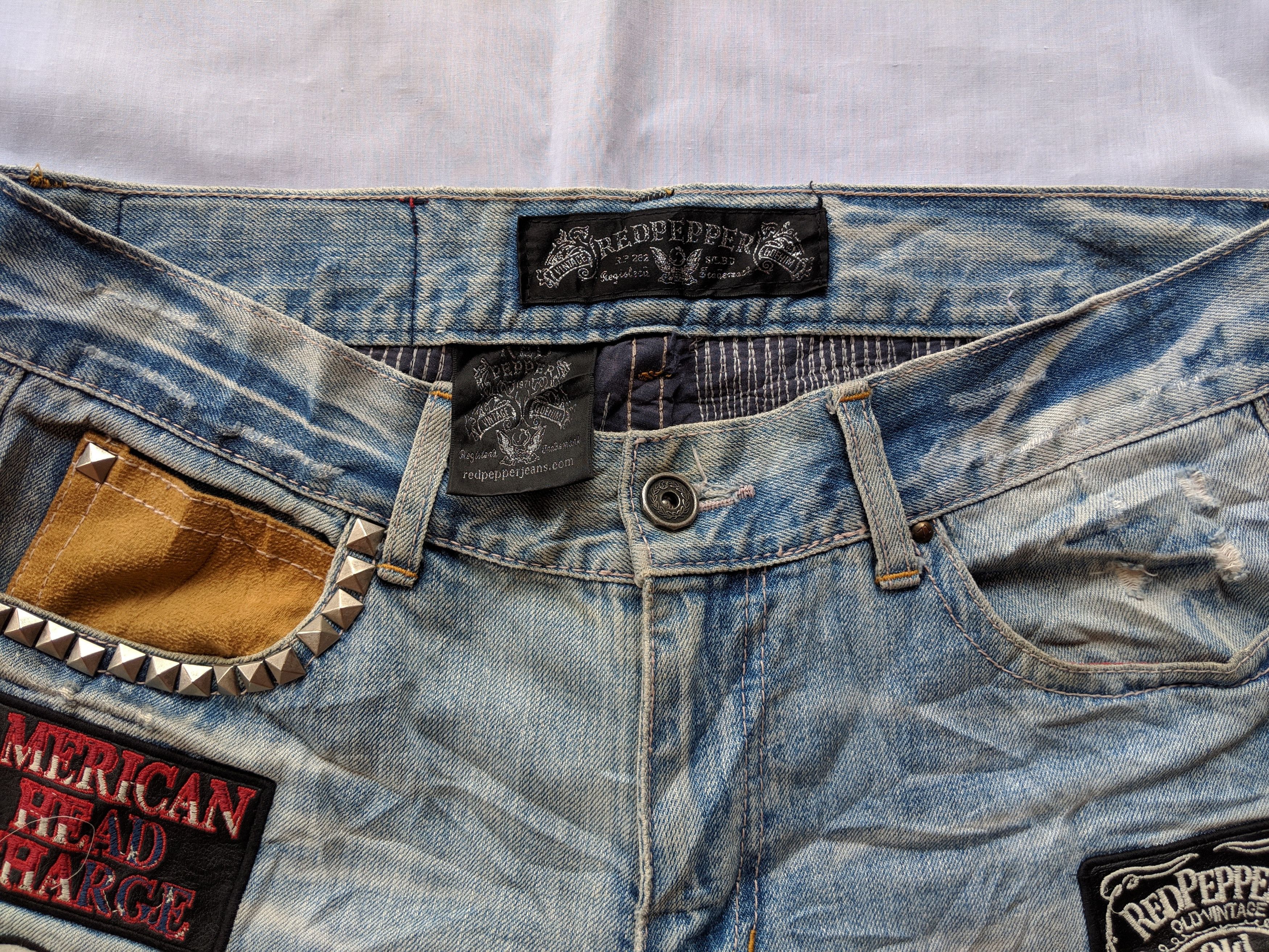 Japanese Brand × Other distressed denim redpepper denim like kapital boro/undercoverism/hysteric glamour homeless fashion Size US 36 / EU 52 - 3 Thumbnail