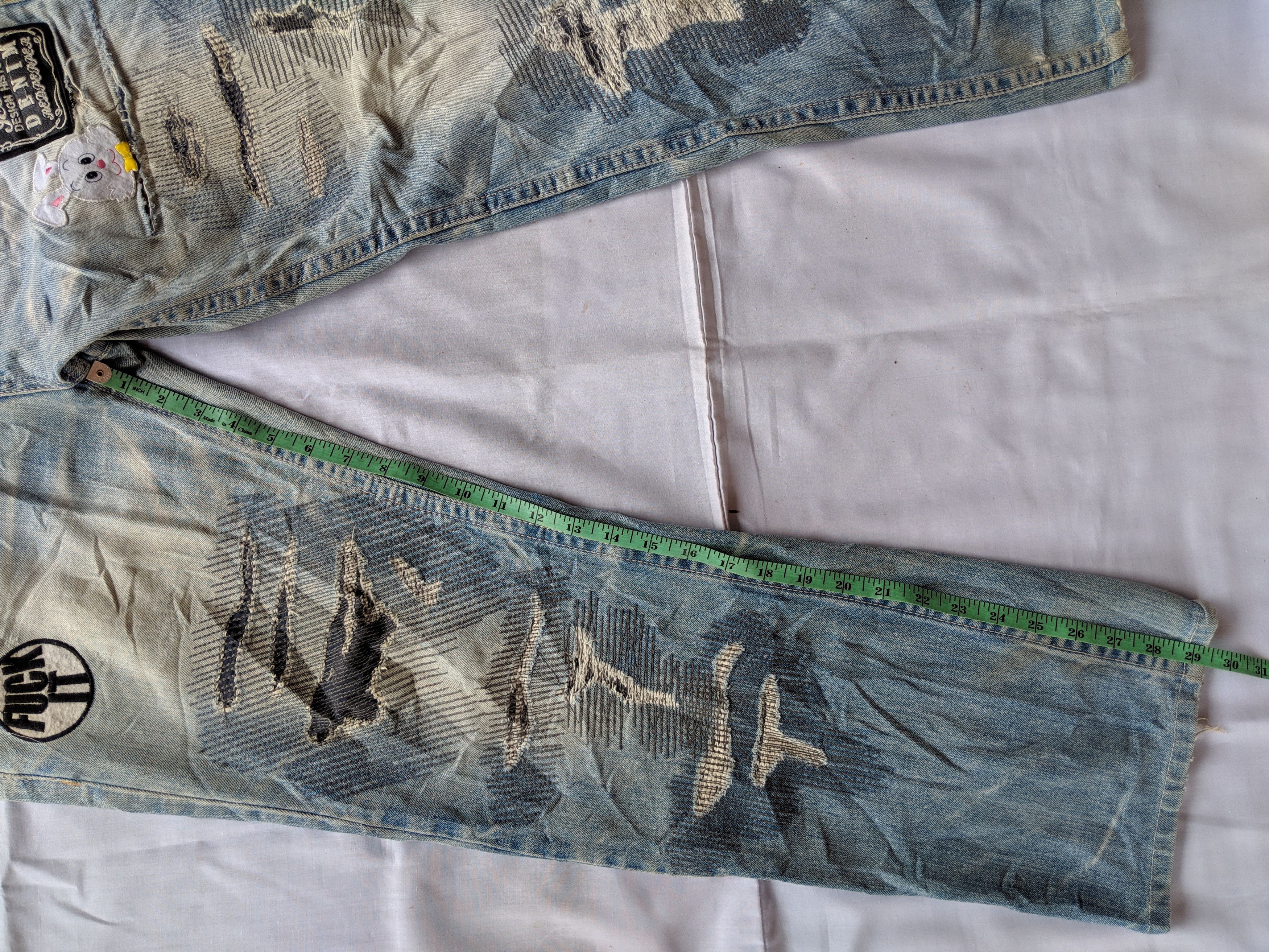 Japanese Brand × Other distressed denim redpepper denim like kapital boro/undercoverism/hysteric glamour homeless fashion Size US 36 / EU 52 - 6 Thumbnail