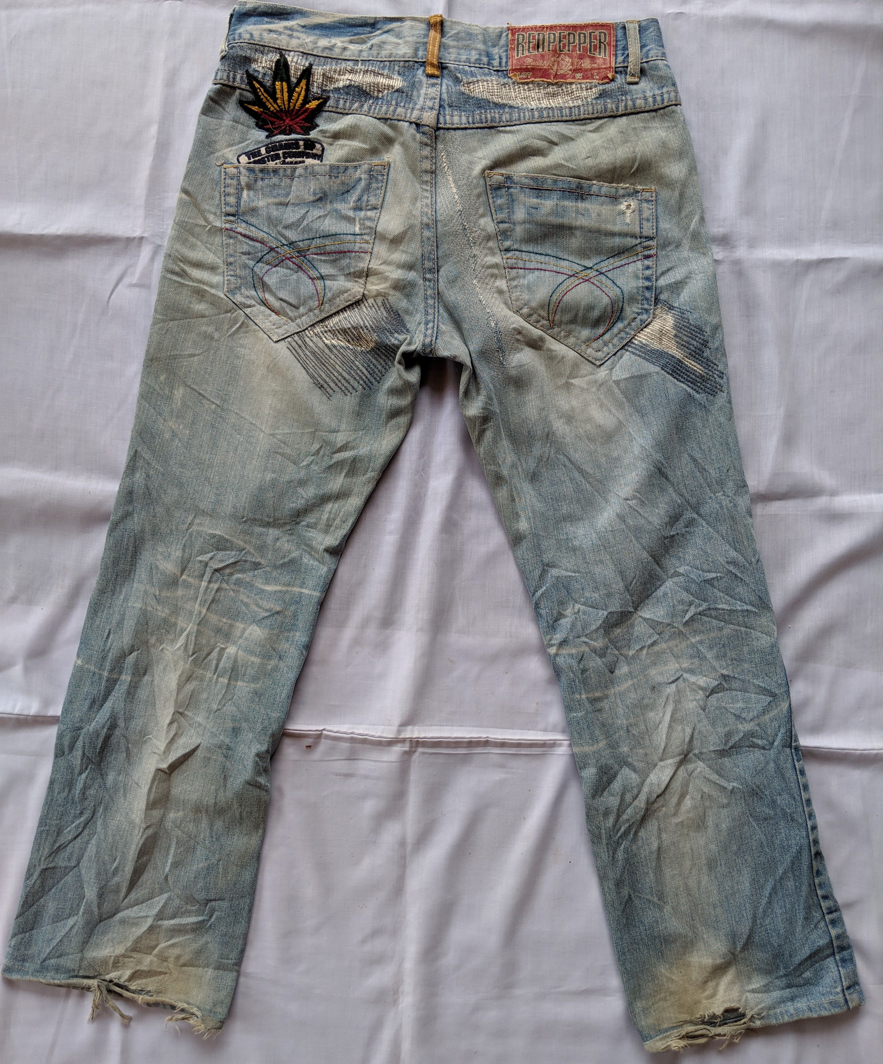 Japanese Brand × Other distressed denim redpepper denim like kapital boro/undercoverism/hysteric glamour homeless fashion Size US 36 / EU 52 - 2 Thumbnail