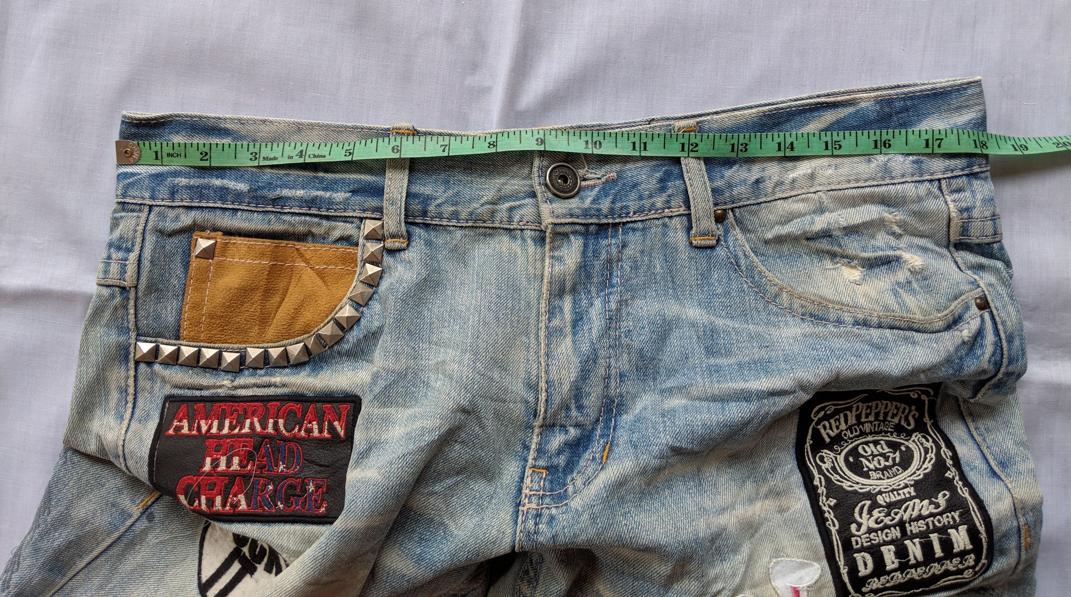 Japanese Brand × Other distressed denim redpepper denim like kapital boro/undercoverism/hysteric glamour homeless fashion Size US 36 / EU 52 - 4 Thumbnail