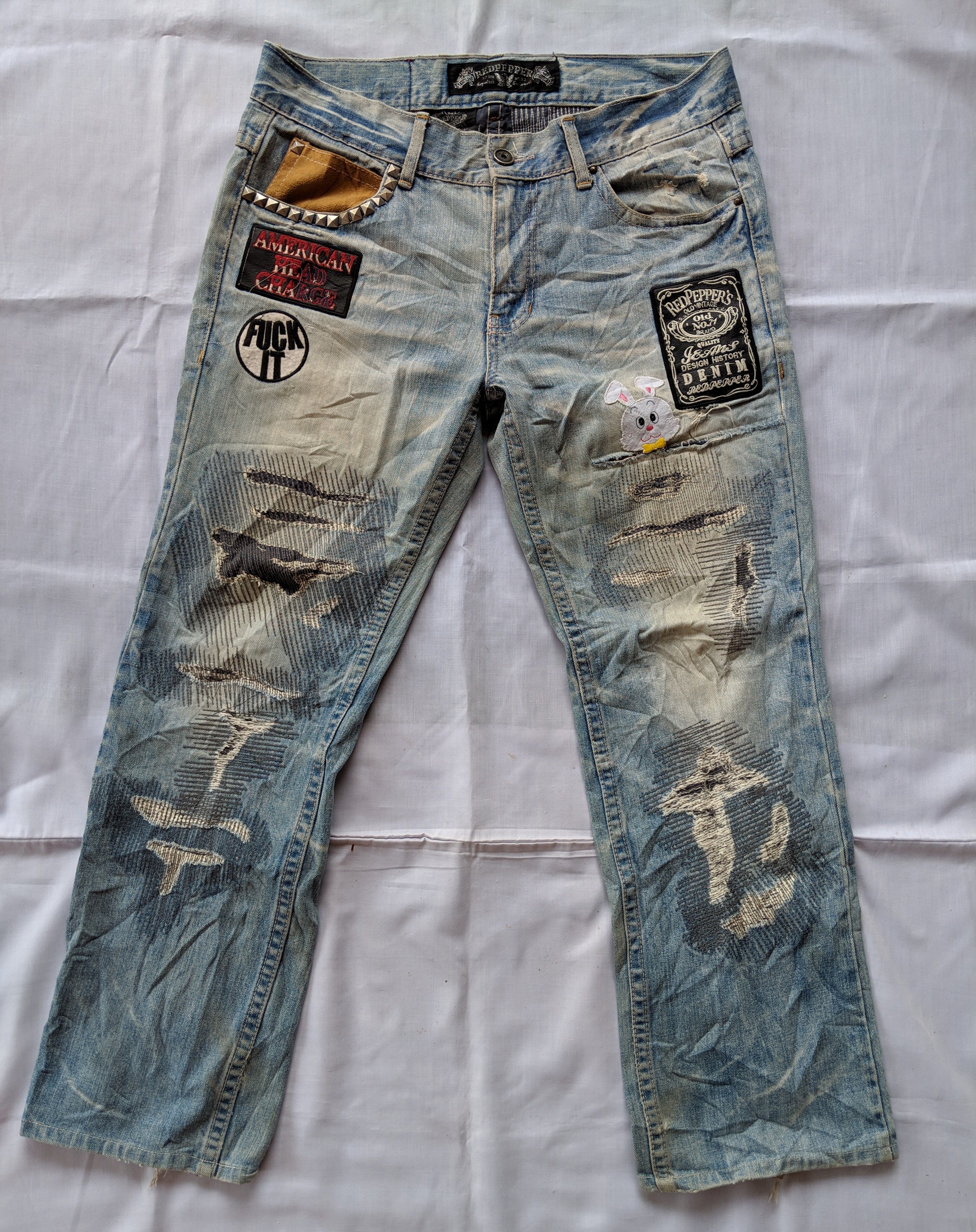 distressed denim redpepper denim like kapital boro/undercoverism/hysteric glamour homeless fashion
