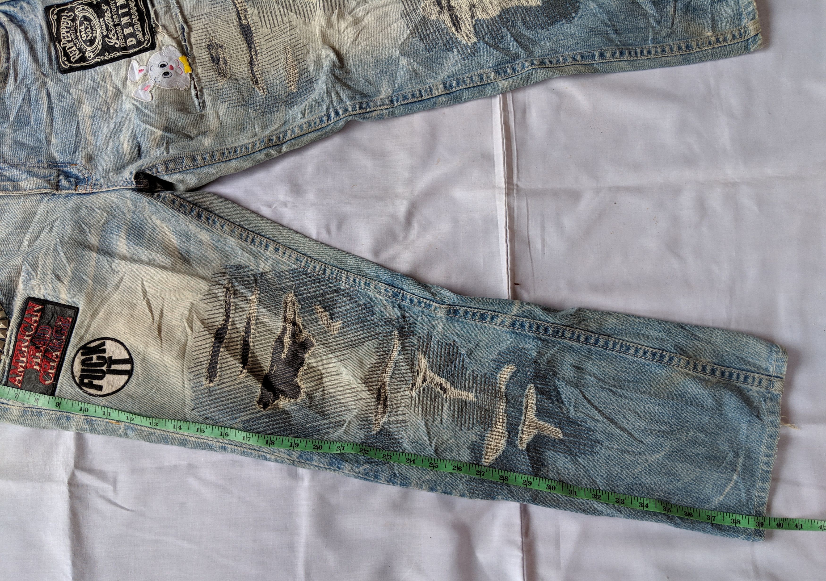 Japanese Brand × Other distressed denim redpepper denim like kapital boro/undercoverism/hysteric glamour homeless fashion Size US 36 / EU 52 - 5 Thumbnail