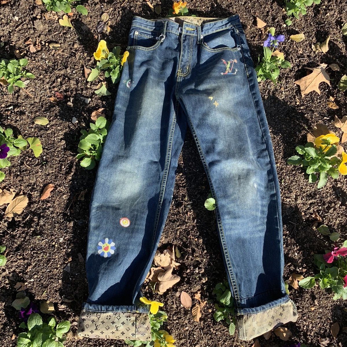 Levis x Takahashi Murakami x Fragment Fenom Hiroshi x Swarovski Crystal  Jeans