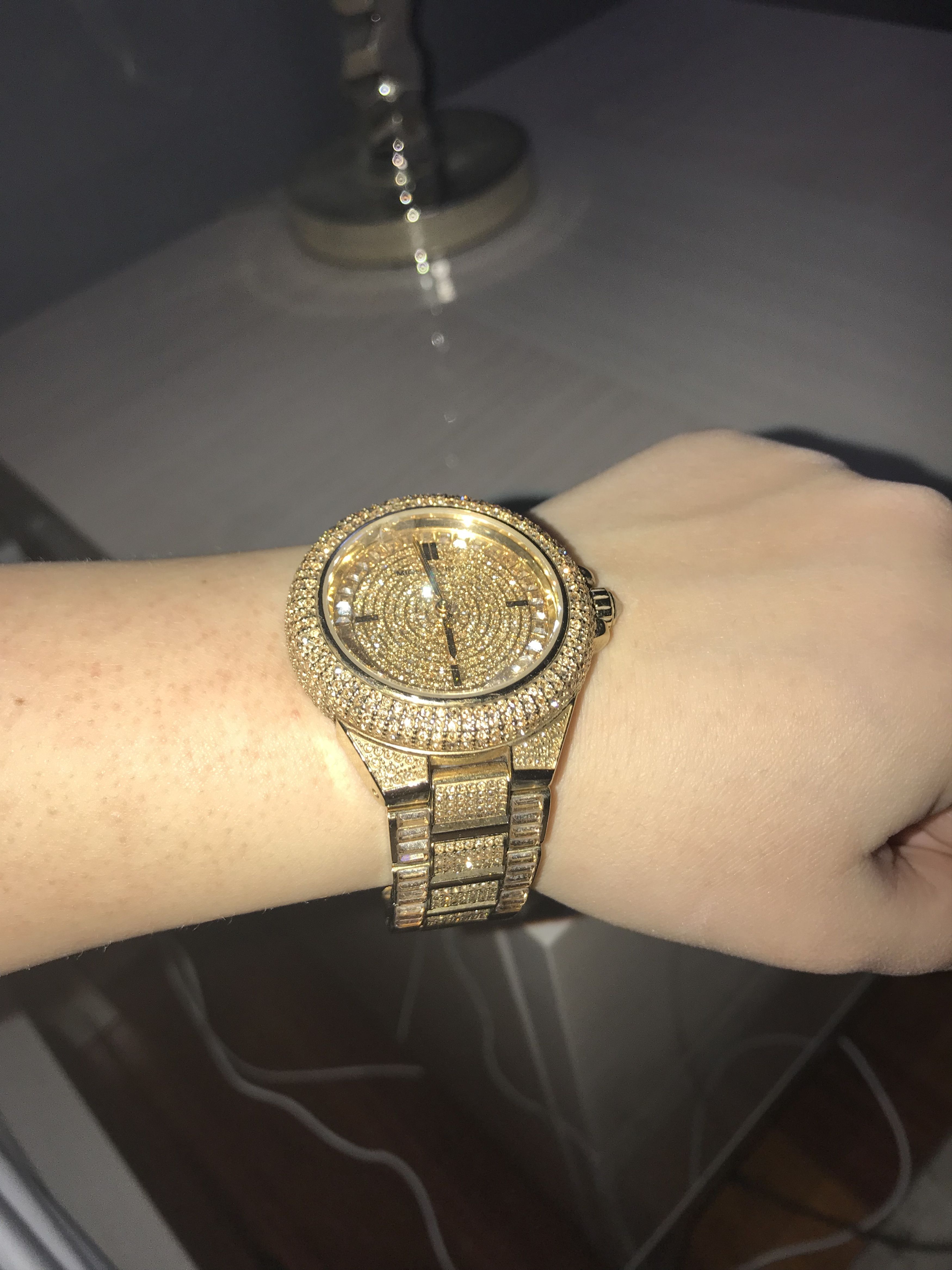 Iced out top michael kors watch