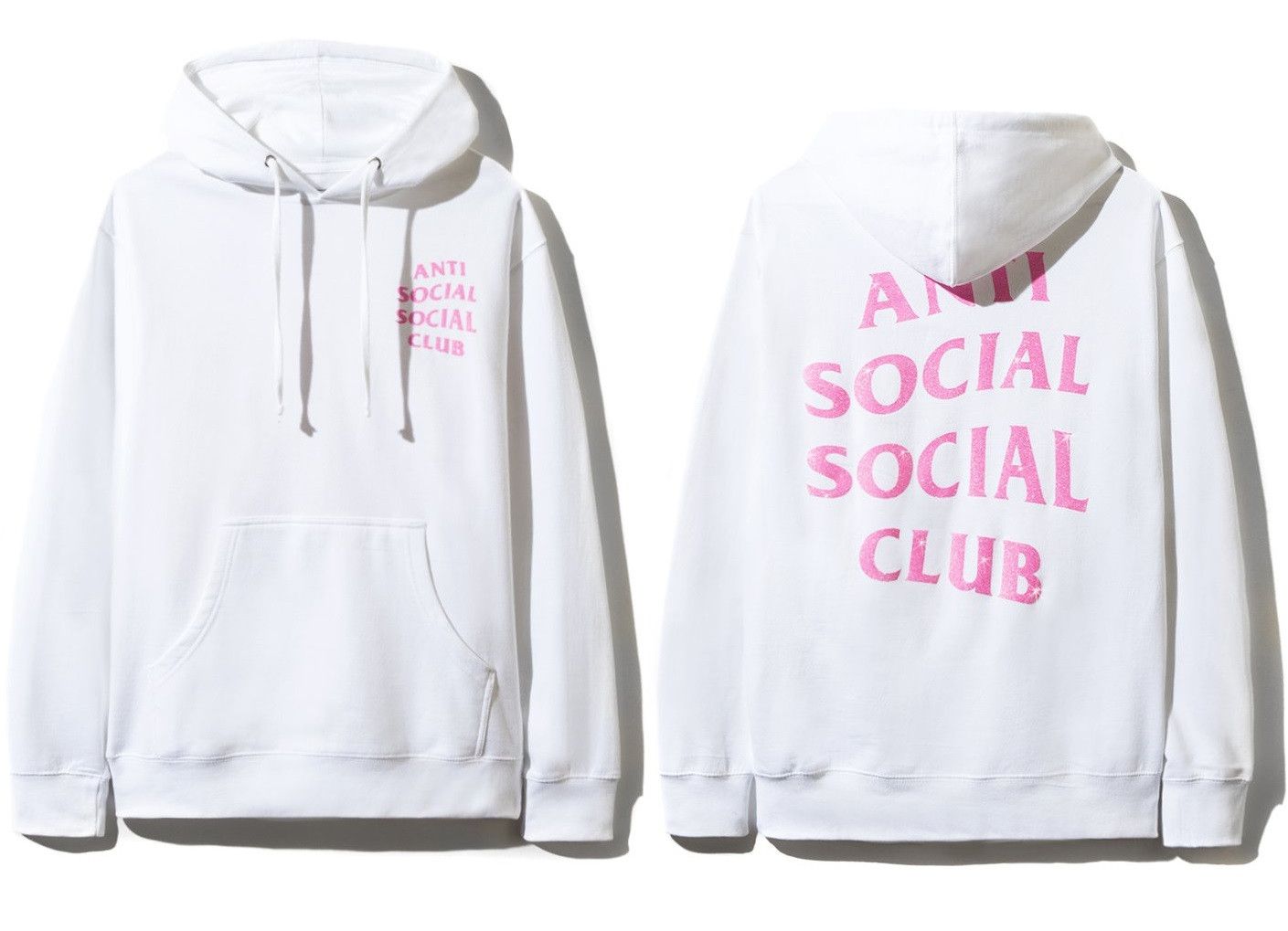 Anti Social Social Club DS SS19 ASSC GLITTER Pink Logo Blinded White Hoodie Bape Grailed