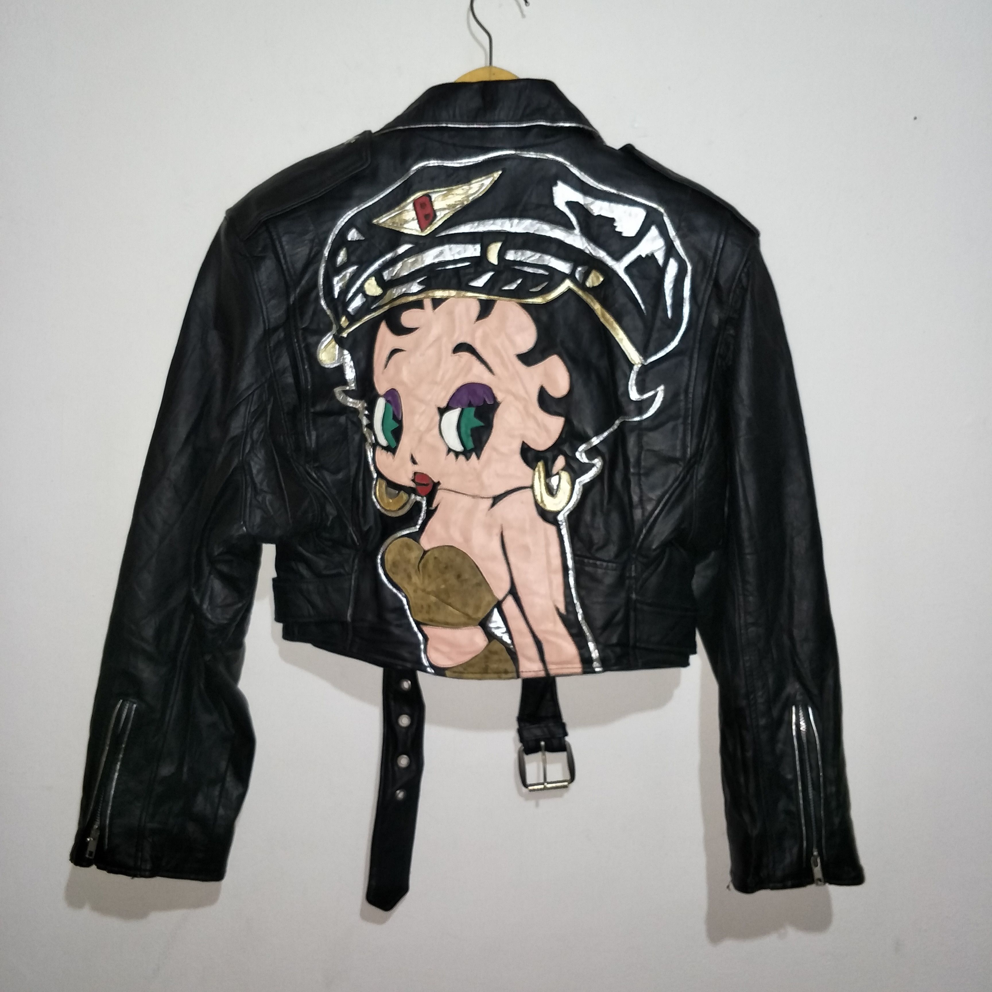 Leather Jacket Rare! Maziar Leather Gallery Betty Boop Motorcycle Jacket |  Grailed