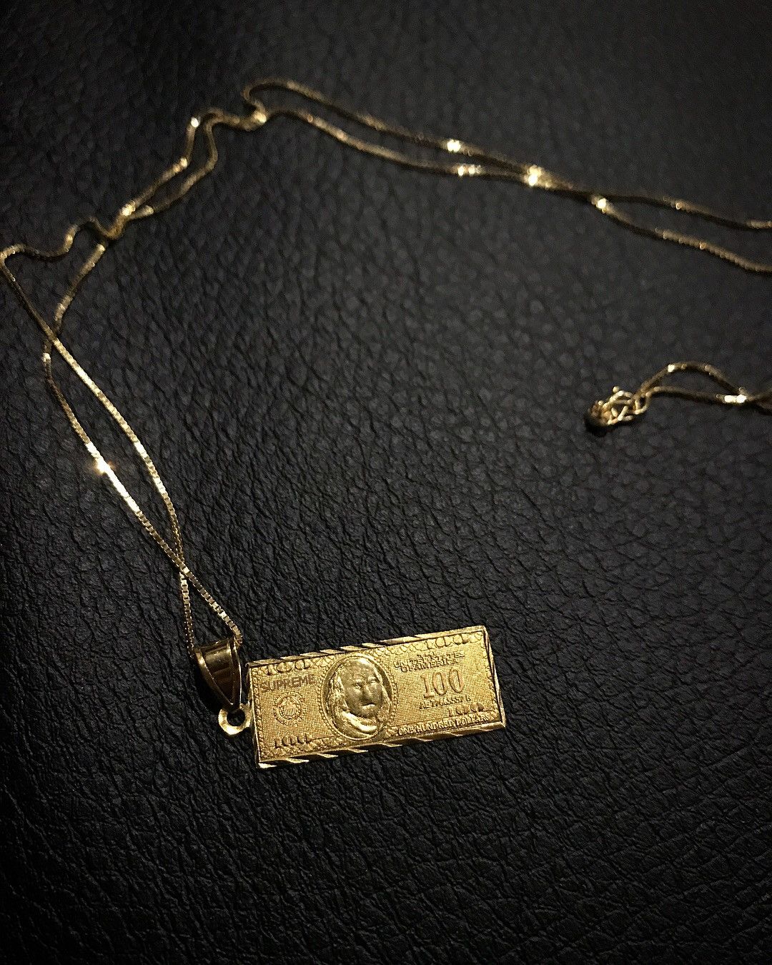 Supreme Supreme $100 Dollar Bill 14k Gold Pendant & Chain | Grailed