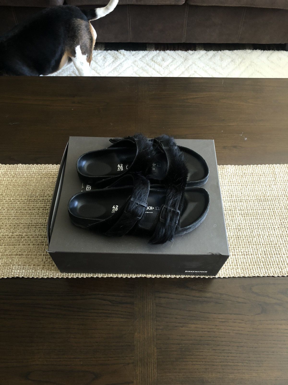 Rick Owens Rick Owens x Birkenstock Arizona pony long hair sandals