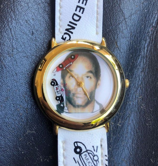 Vintage O.J. Simpson Police Chase Wrist Watch Genuine Leather Watch ...