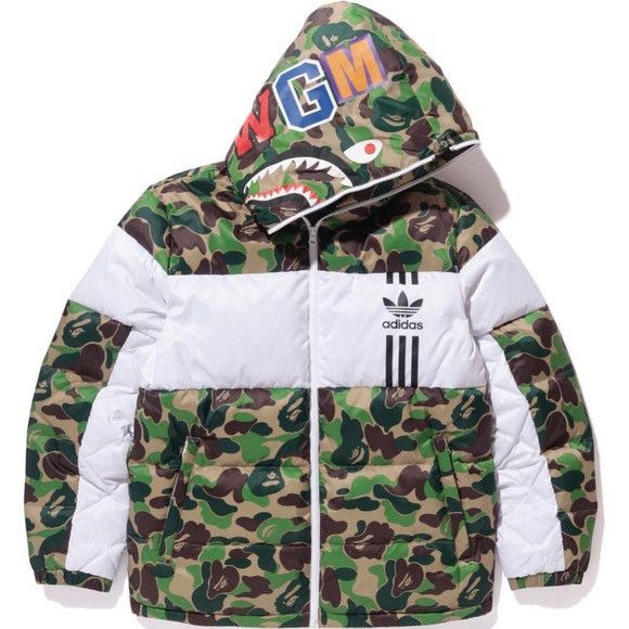 Adidas Bape Bape x Adidas Down Puffer Jacket Grailed