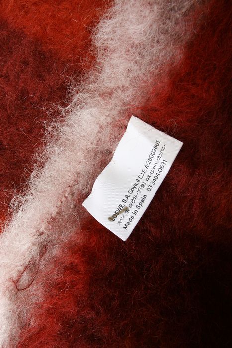 Loewe new LOEWE by JW ANDERSON red striped leather logo mohair wool blanket throw Size ONE SIZE - 10 Preview