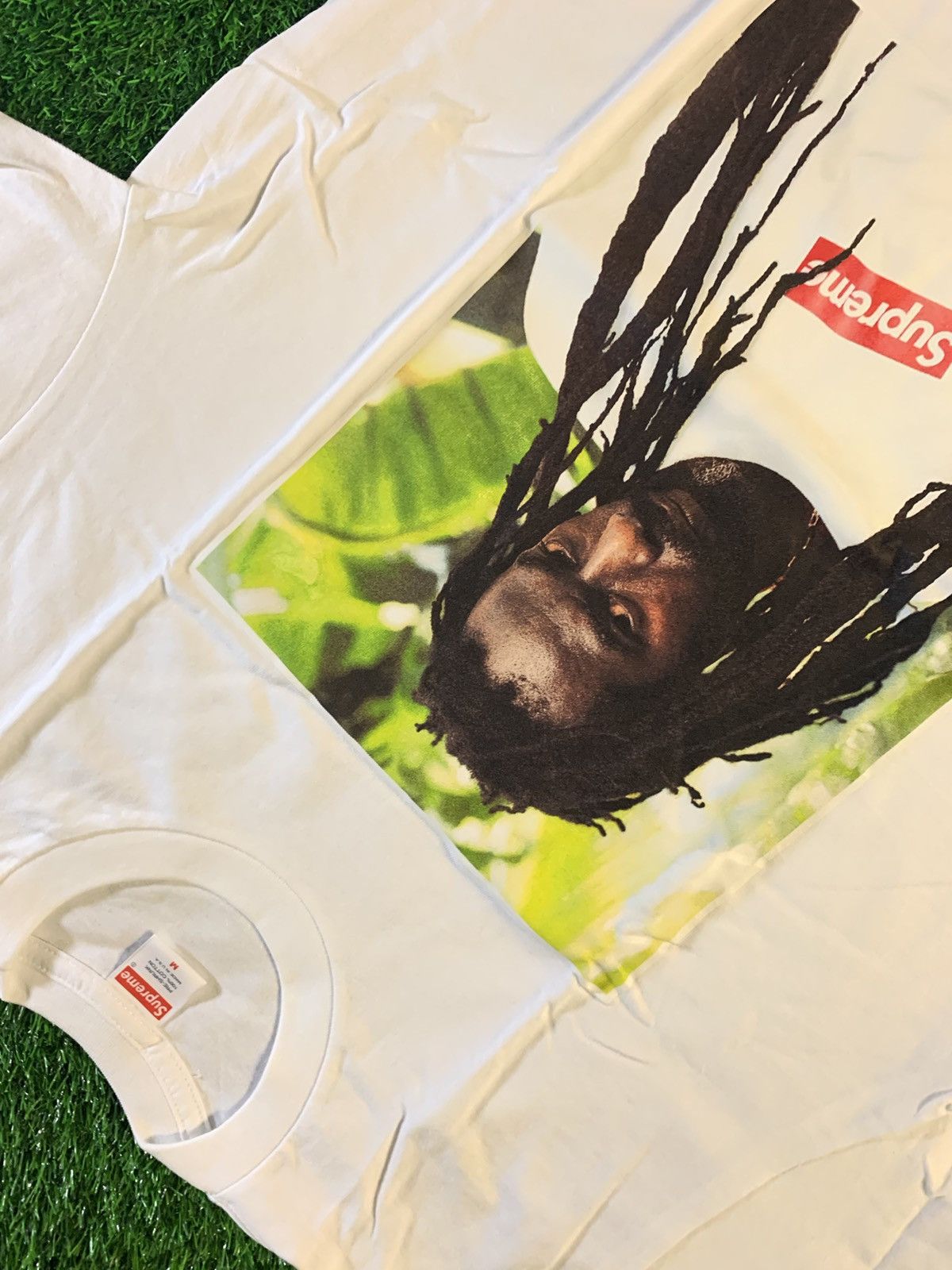 Supreme Buju Banton photo tee White size medium New Tops