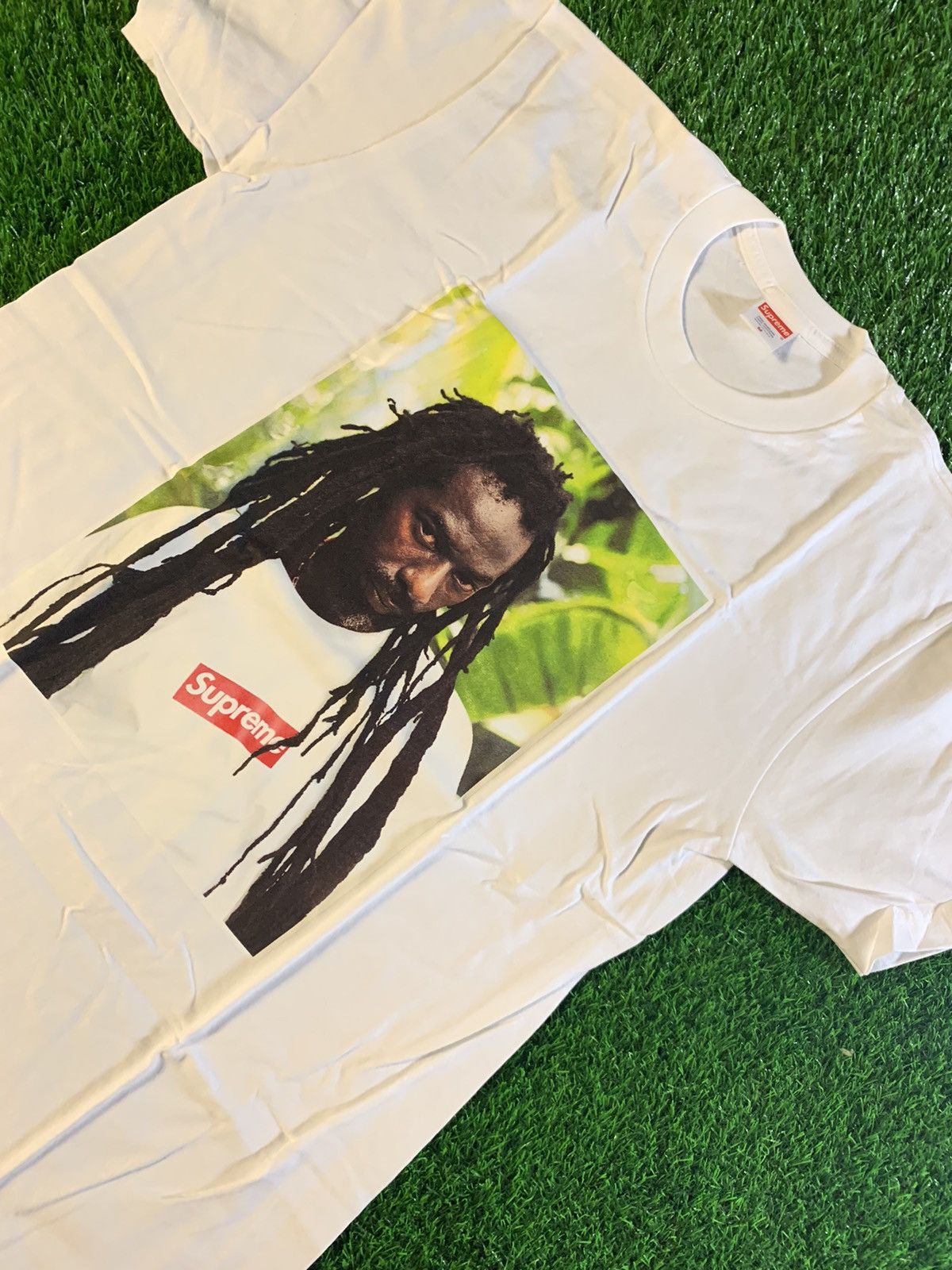 Supreme Buju Banton photo tee White size medium New Tops