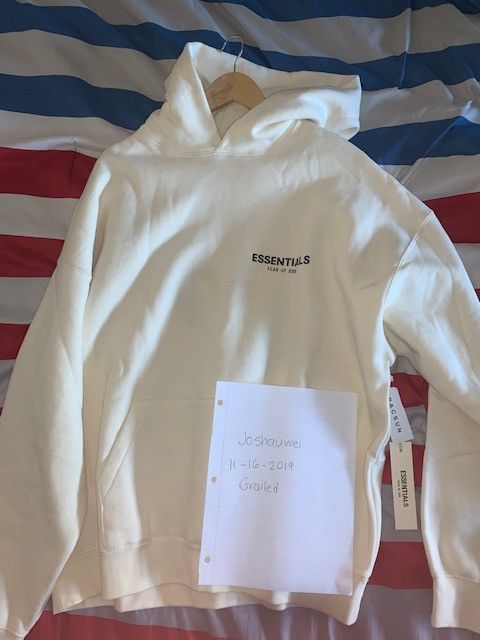 Fear of God FEAR OF GOD Essentials Cream Hoodie (SS19) | Grailed