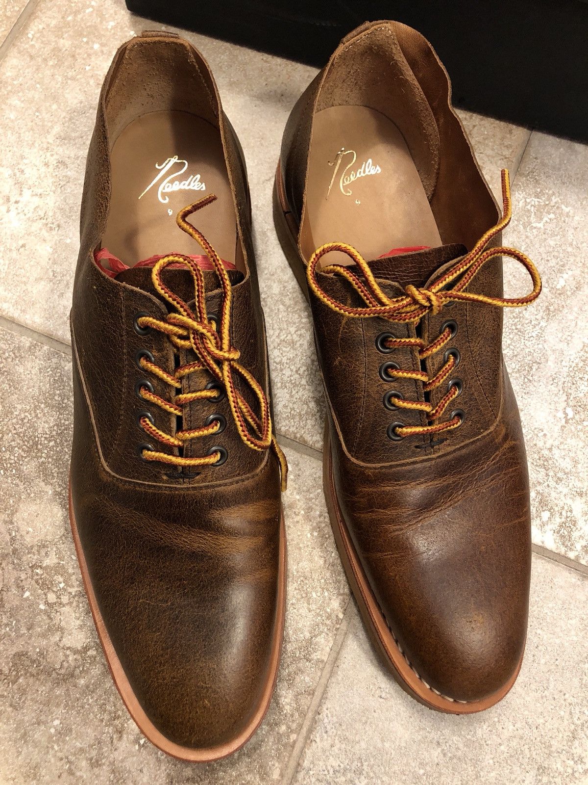 Plain toe unlined shoes wedge crepe sole Menswear