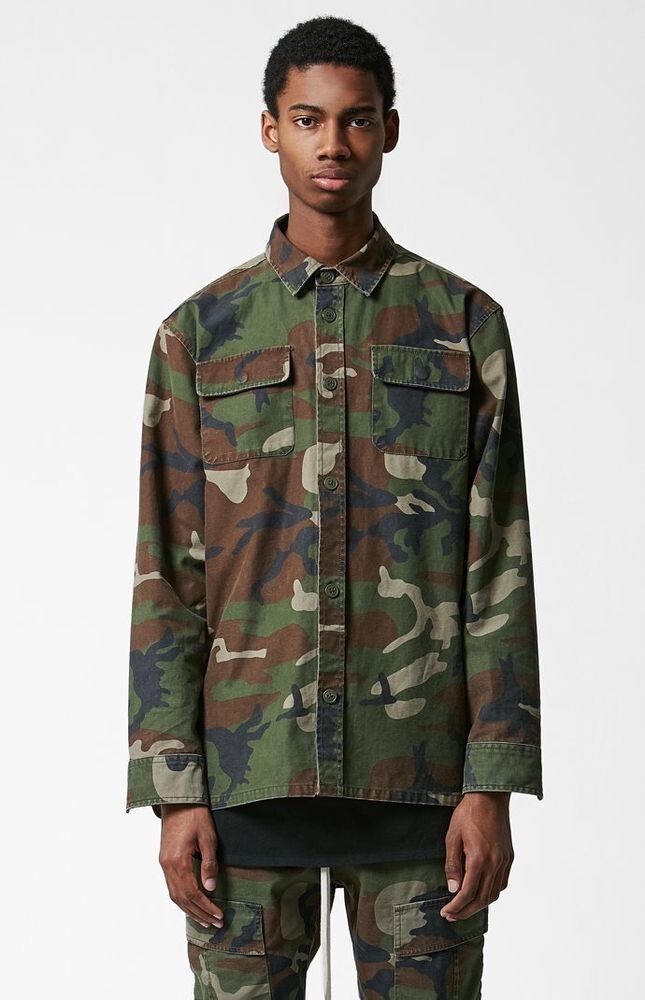 Fear of God Fear of God FOG x PacSun Camo Camouflage Shacket Shirt Jacket  Small | Grailed