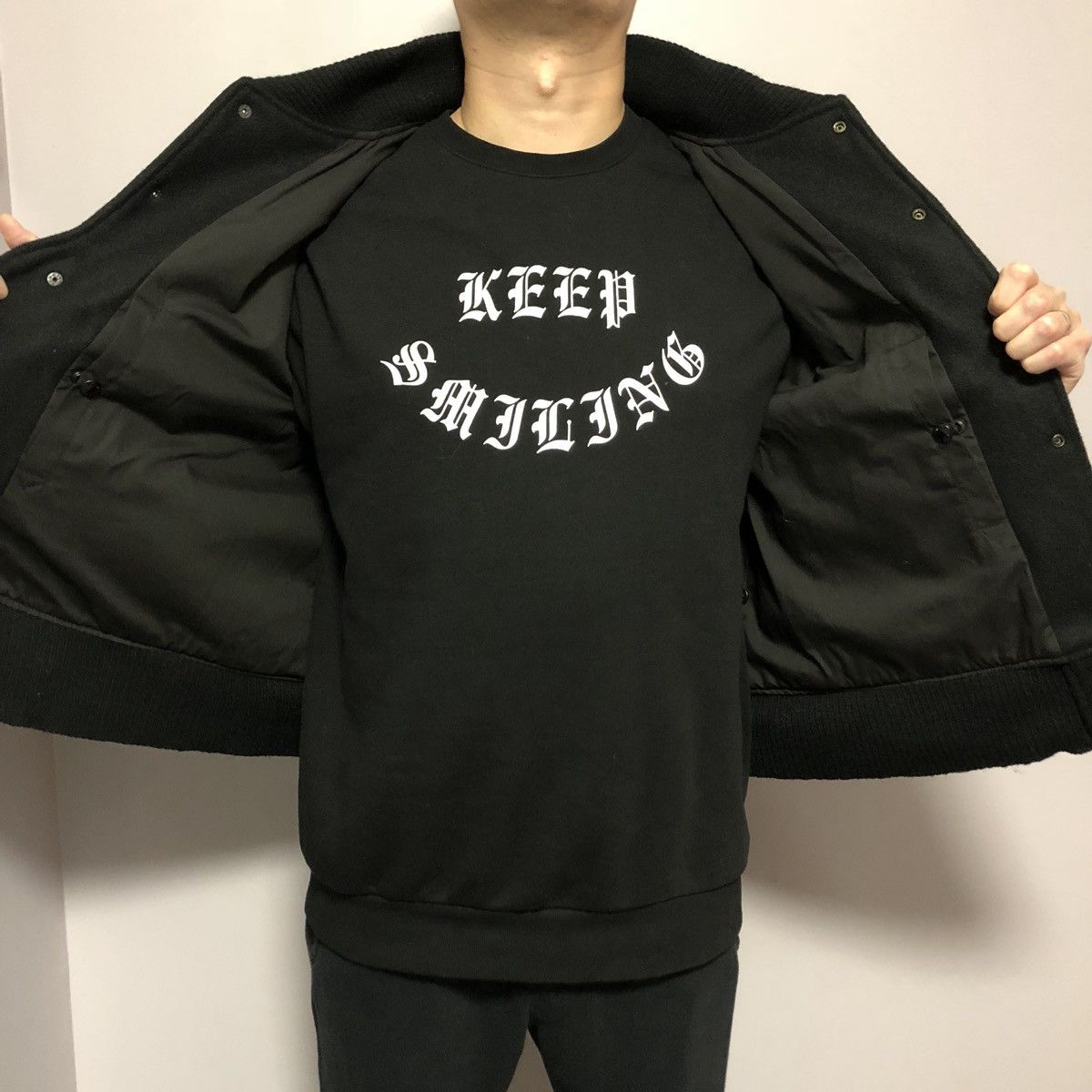 Engineered Garments × Needles × Nepenthes Bomber wool with leather sleeves Size US M / EU 48-50 / 2 - 2 Thumbnail