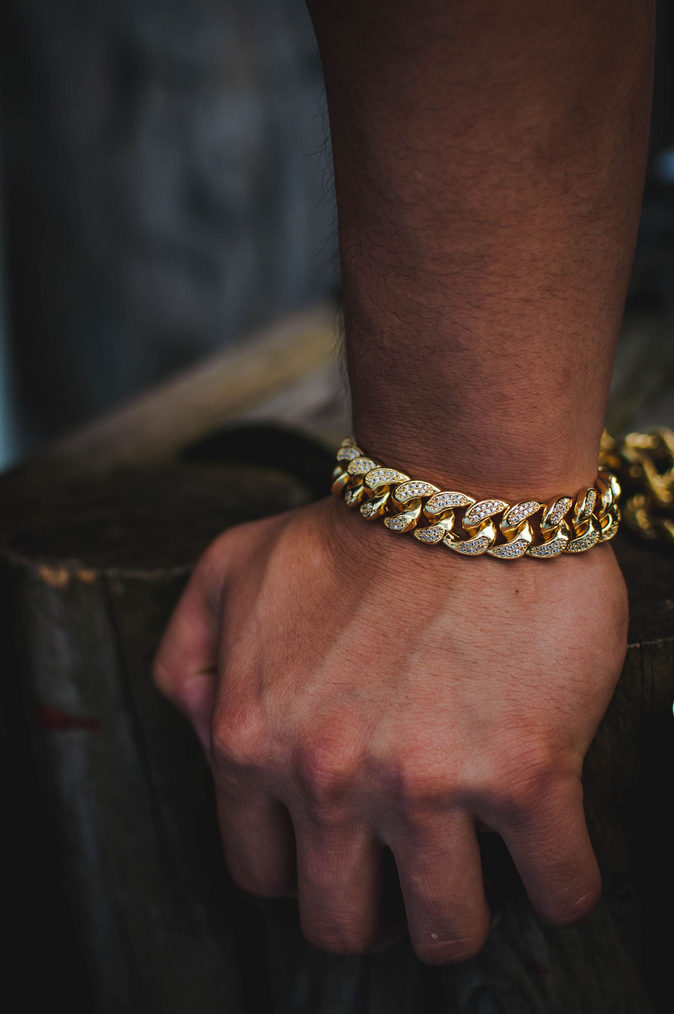 Other 14k Yellow Gold Iced Out Miami Diamond Cuban Link Bracelet Size ONE SIZE - 2 Thumbnail