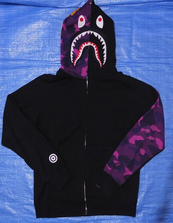 Black and purple bape hoodie online