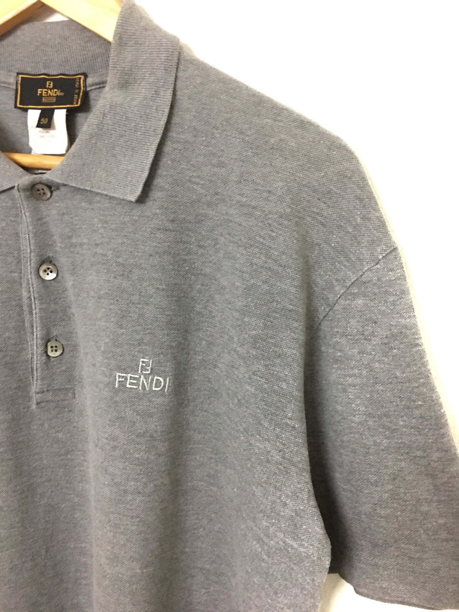 Fendi Vintage FENDI Polo Shirt Size M Grey Size US M / EU 48-50 / 2 - 2 Thumbnail