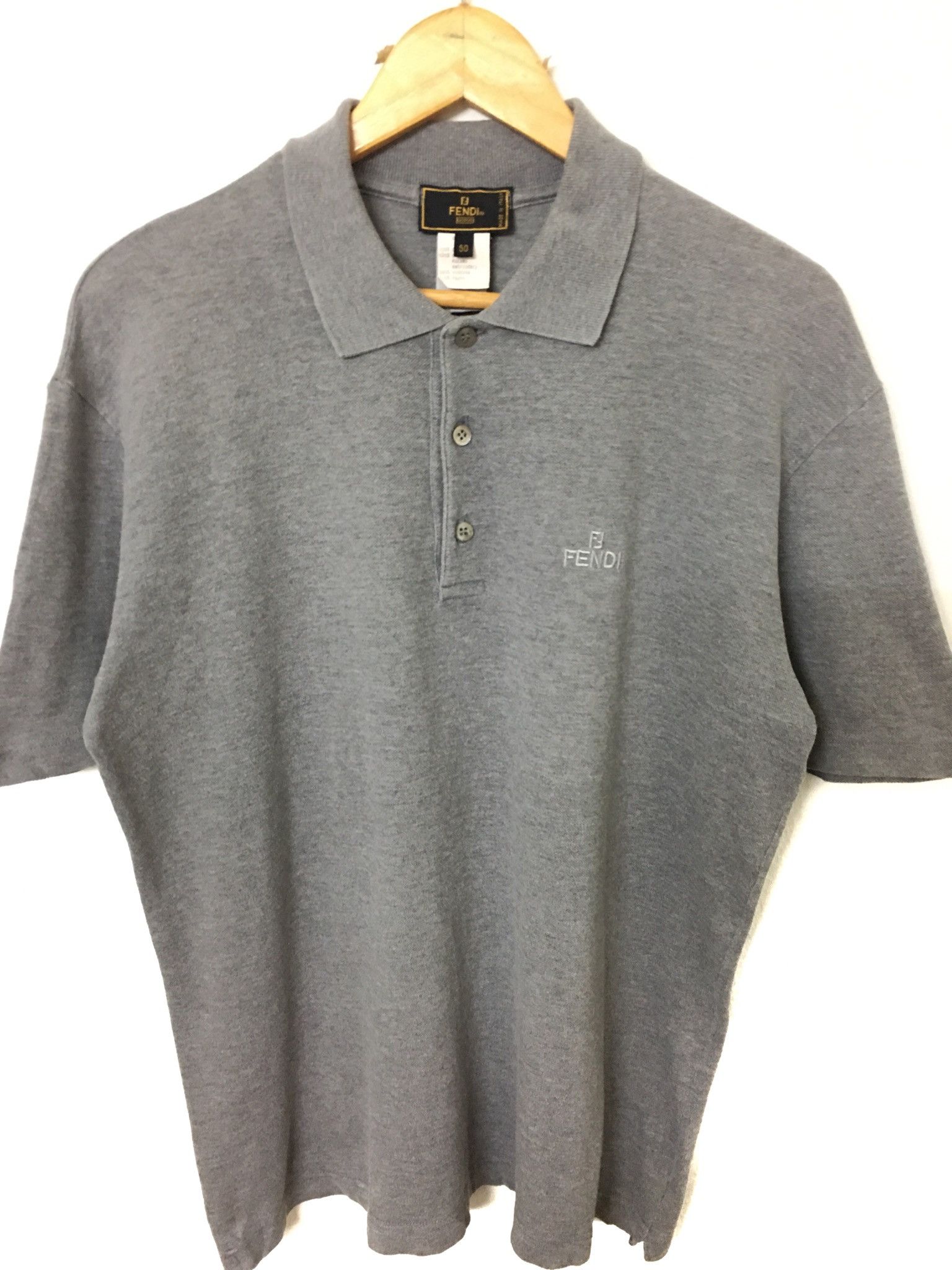 Fendi Vintage FENDI Polo Shirt Size M Grey Size US M / EU 48-50 / 2 - 3 Thumbnail