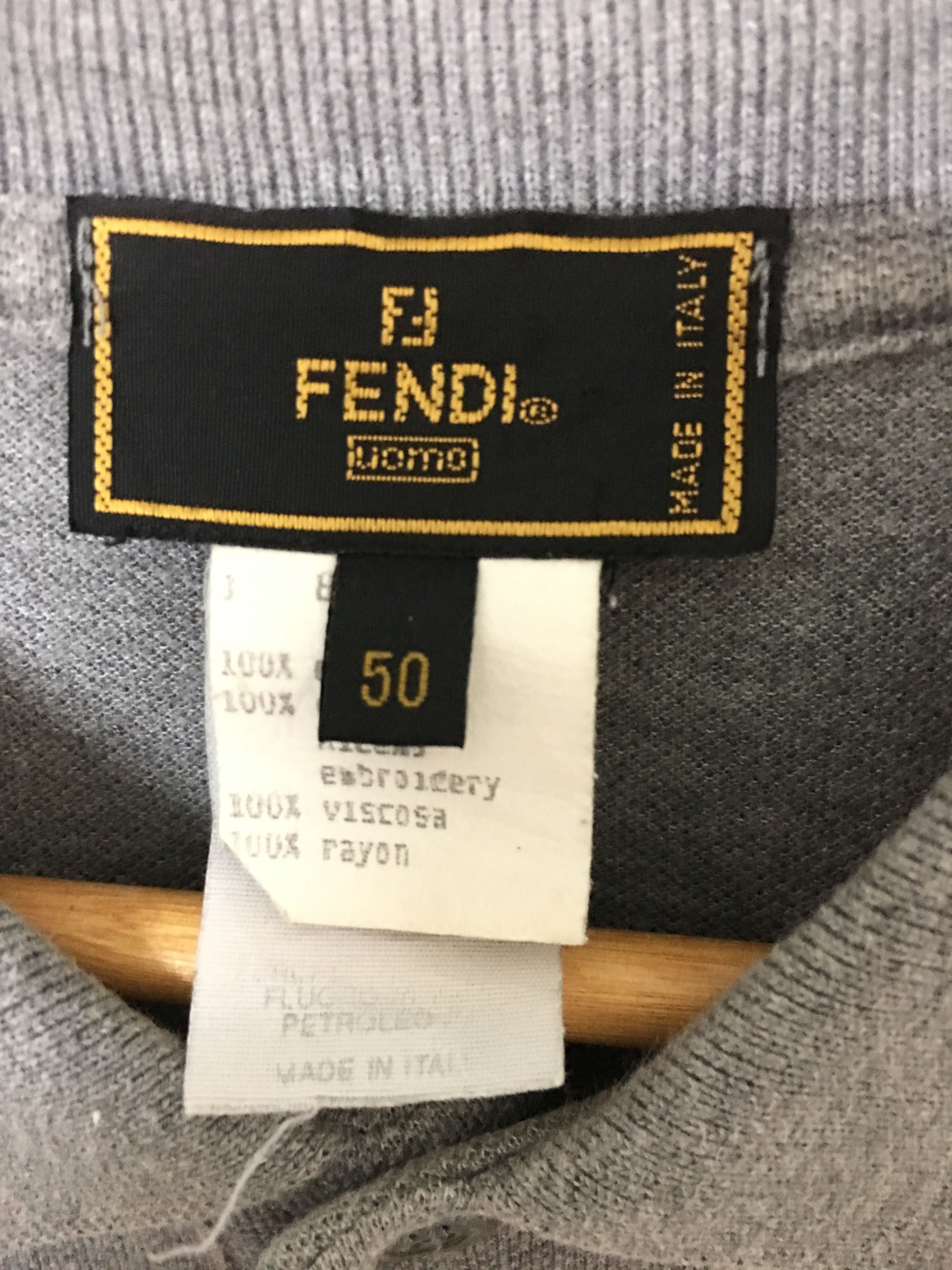 Fendi Vintage FENDI Polo Shirt Size M Grey Size US M / EU 48-50 / 2 - 6 Thumbnail