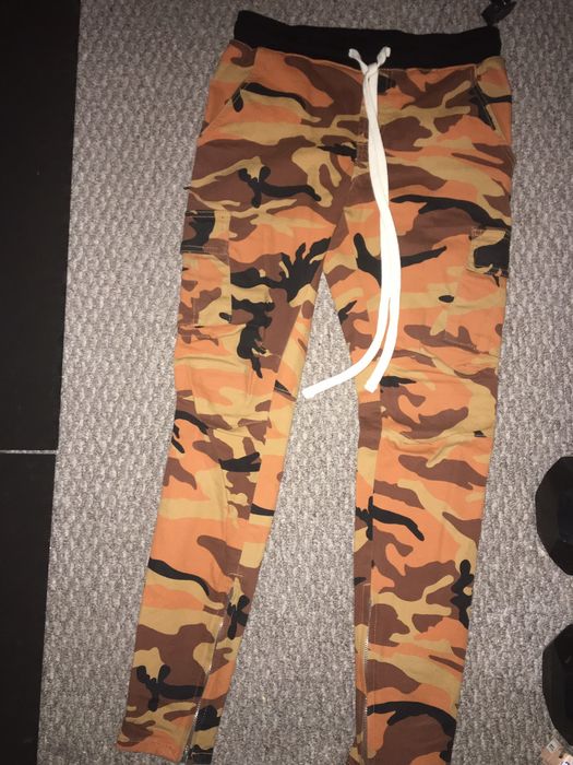 MNML Orange Camo Military Pants Grailed