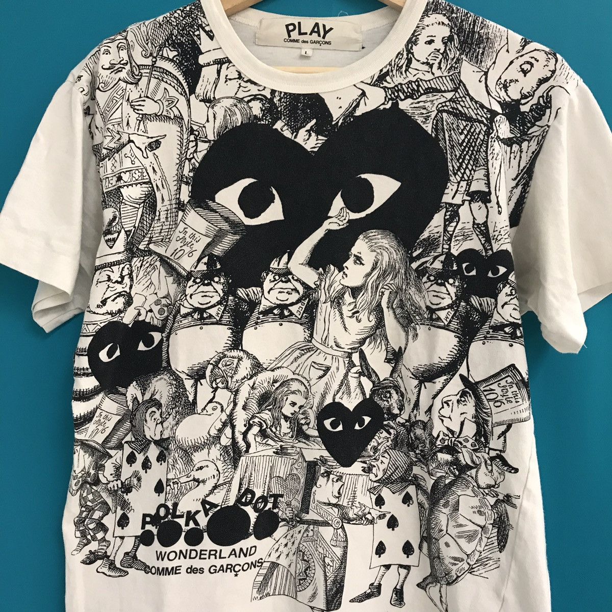 Comme des Garcons CDG Play x Polka Dot Alice in Wonderland Tee