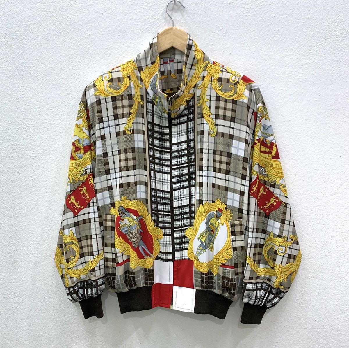Vintage RARE Vintage Baroque Silk Alloverprint Style Luxury Jacket Size US L / EU 52-54 / 3 - 1 Thumbnail