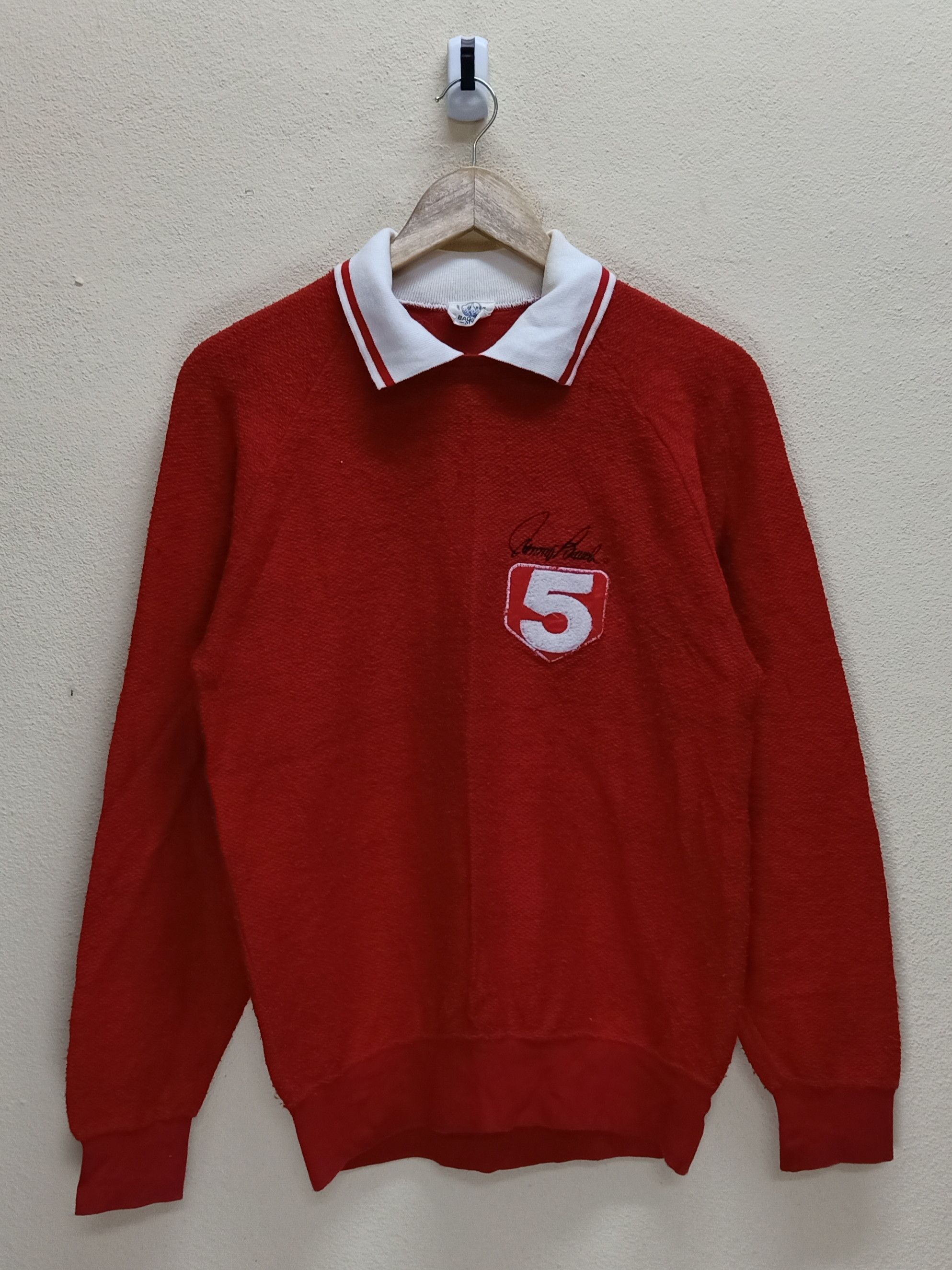 MLB Rare 80's JOHNNY BENCH NO.5 X BAGUS Signature Red Sweatshirt Size US M / EU 48-50 / 2 - 2 Thumbnail