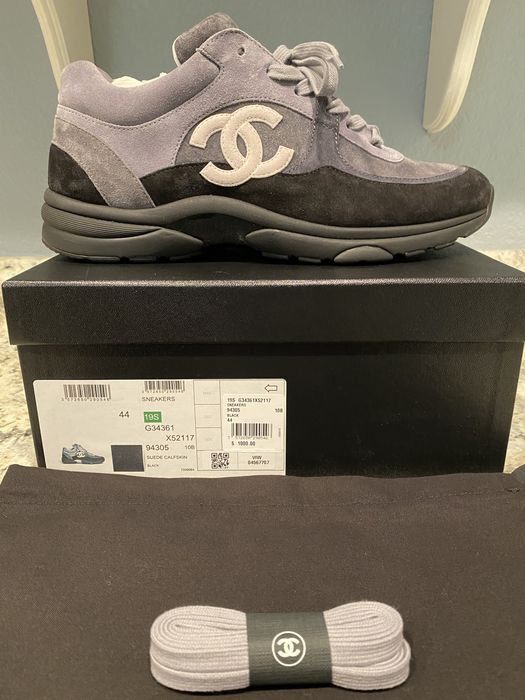 Chanel Low Top Trainer with Classic CC Logo in Dark Grey  The Accessory  Circle – The Accessory Circle by X Terrace