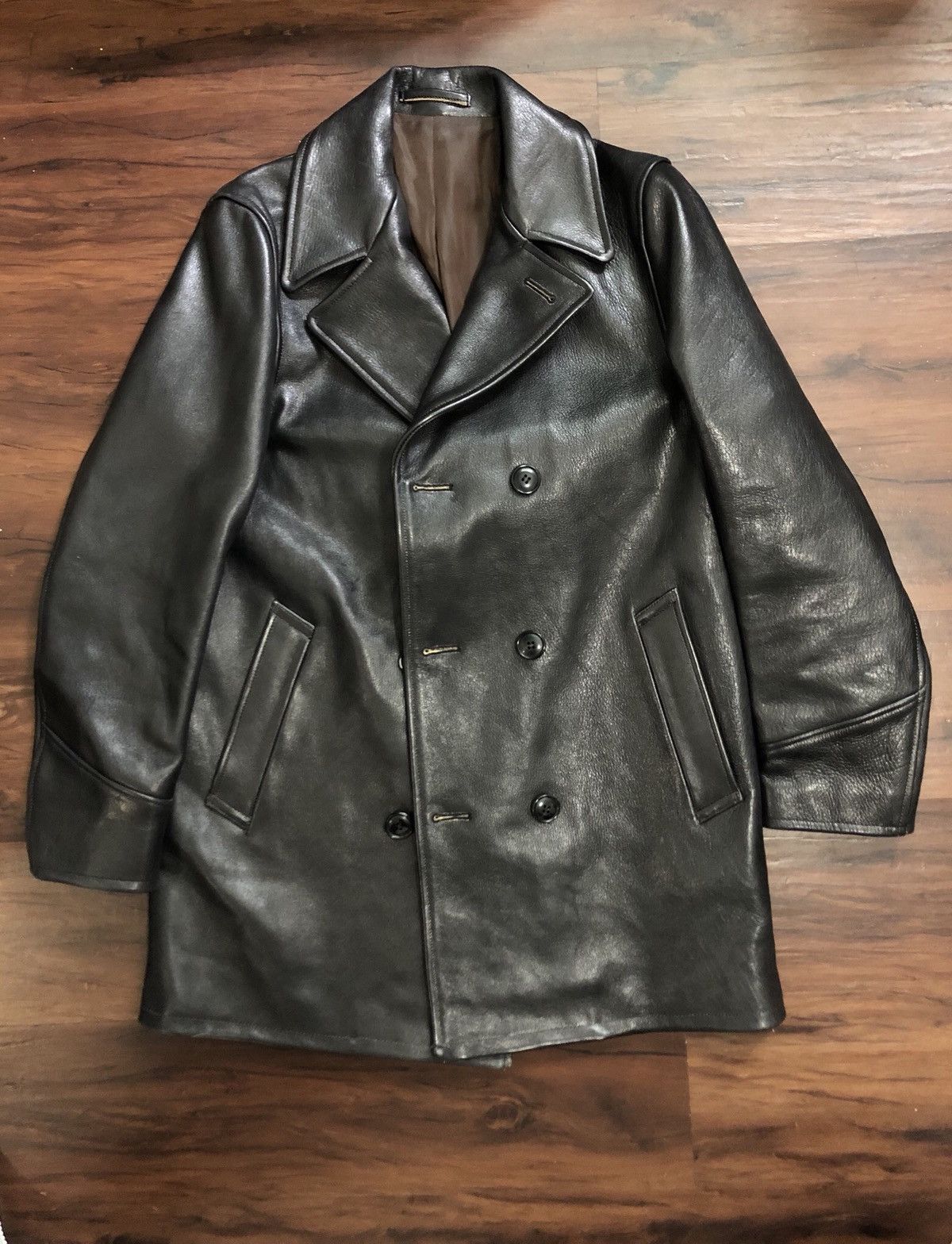 Wacko Maria Wacko Maria leather pea coat | Grailed