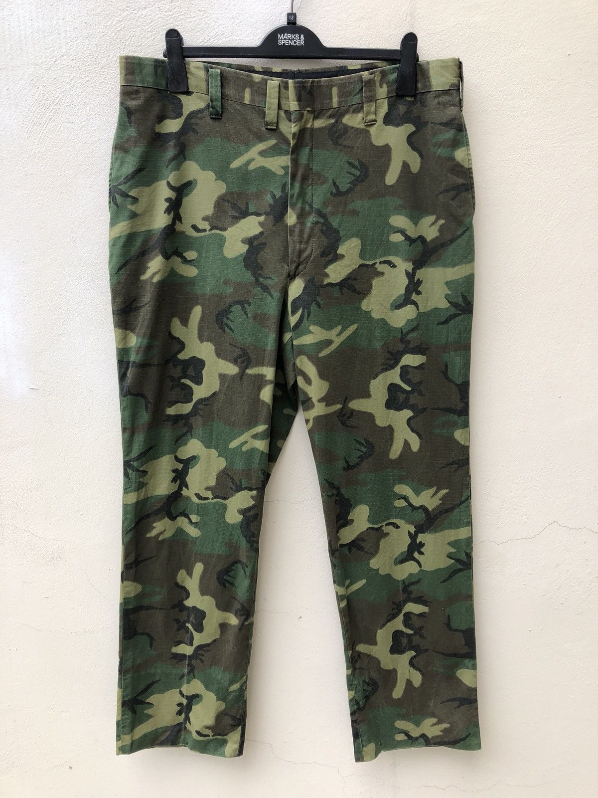 Eddie Bauer × Vintage Vtg 80s Eddie Bauer Ripstop Erdl Camouflage Trouser Size US 37 - 1 Thumbnail