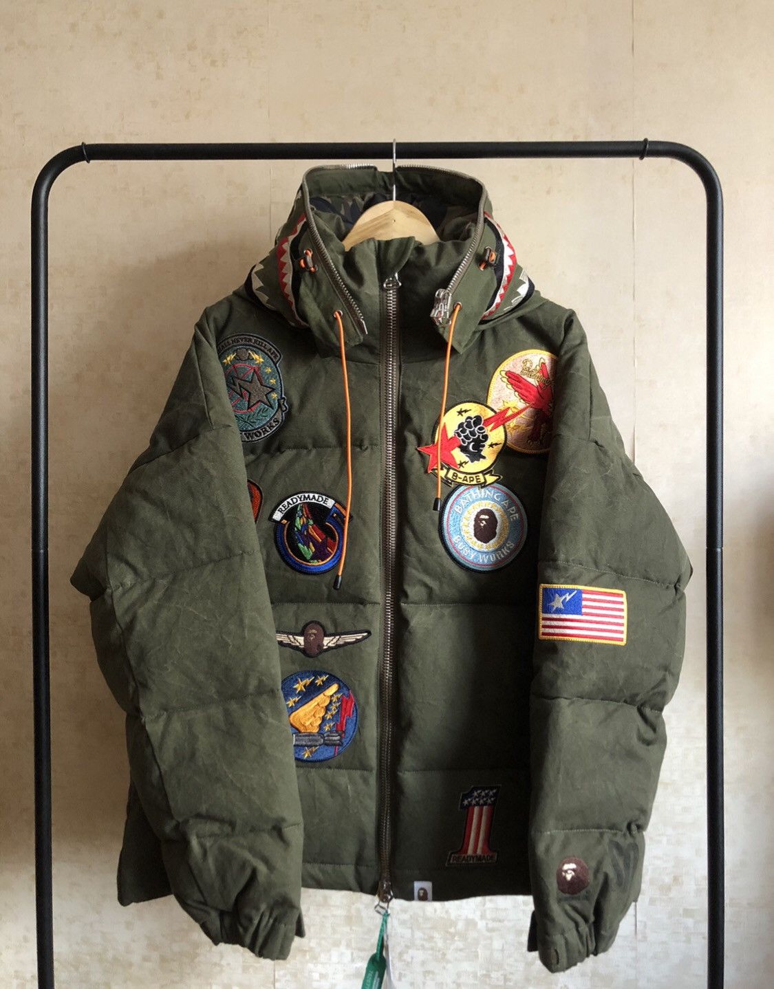 Bape Bape x Readymade Down Shark Jacket | Grailed