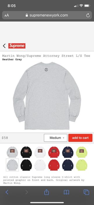 Supreme Supreme / Martin Wong Attorney Street L/S Tee | Grailed