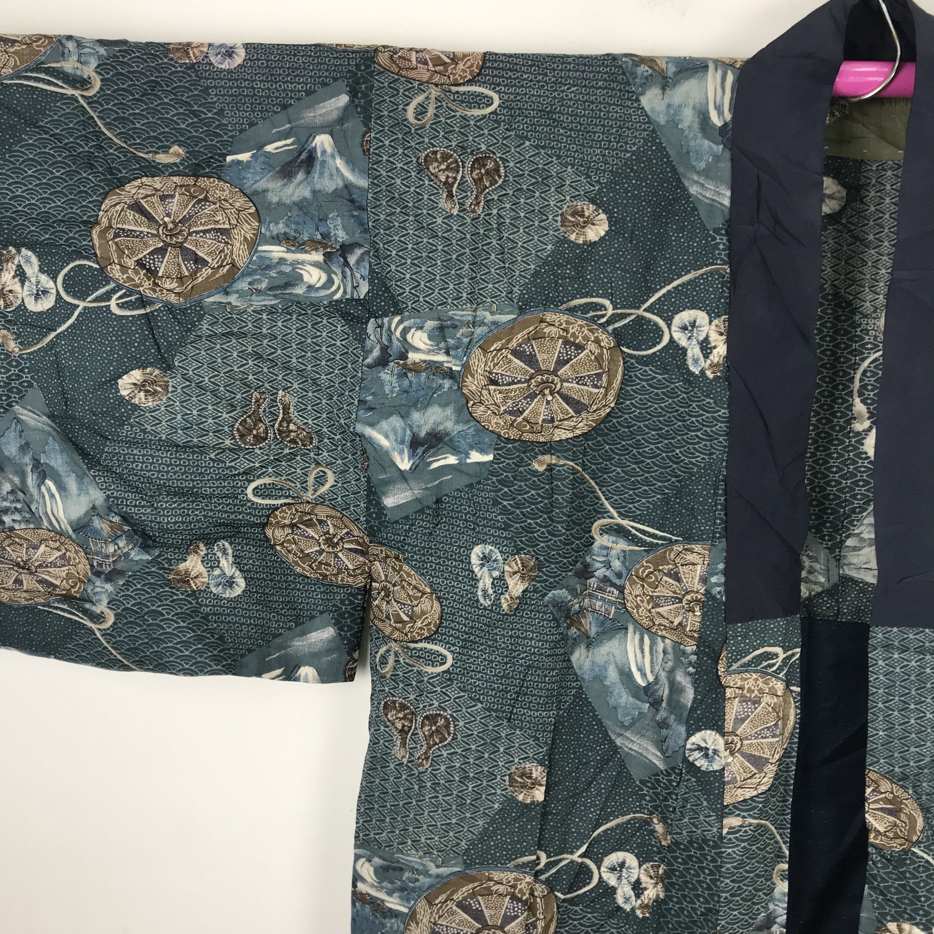 Japanese Brand U8 RARE! DESIGN KIMONO WOOD WHEEL CARDIGAN STYLE Size US L / EU 52-54 / 3 - 4 Thumbnail