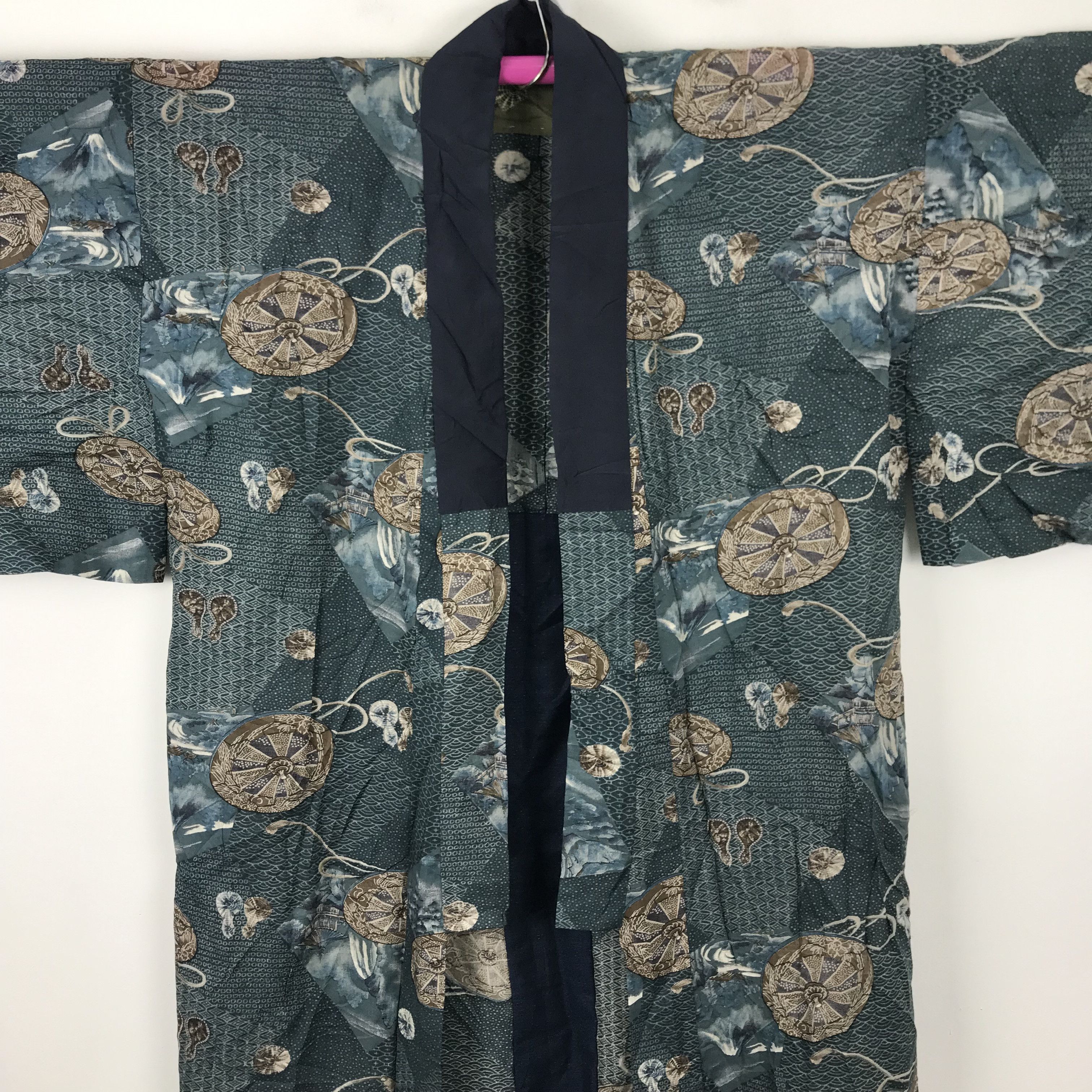 Japanese Brand U8 RARE! DESIGN KIMONO WOOD WHEEL CARDIGAN STYLE Size US L / EU 52-54 / 3 - 2 Thumbnail