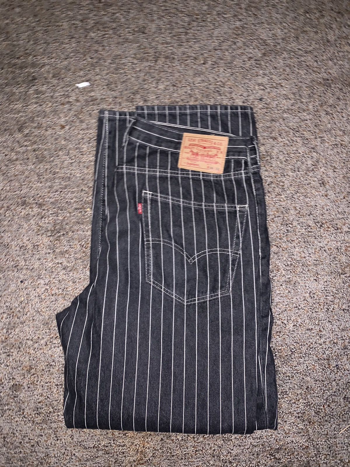 Supreme Levi's Blue Pinstripe 550 Jeans SS18 30/32 | Grailed