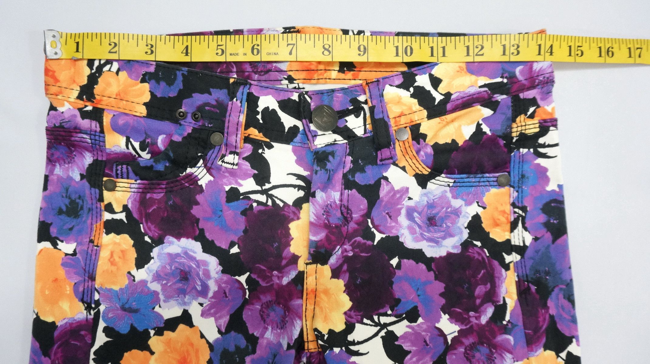 Japanese Brand EMODA Floral Women's Skinny Pants Size 28" / US 6 / IT 42 - 8 Thumbnail