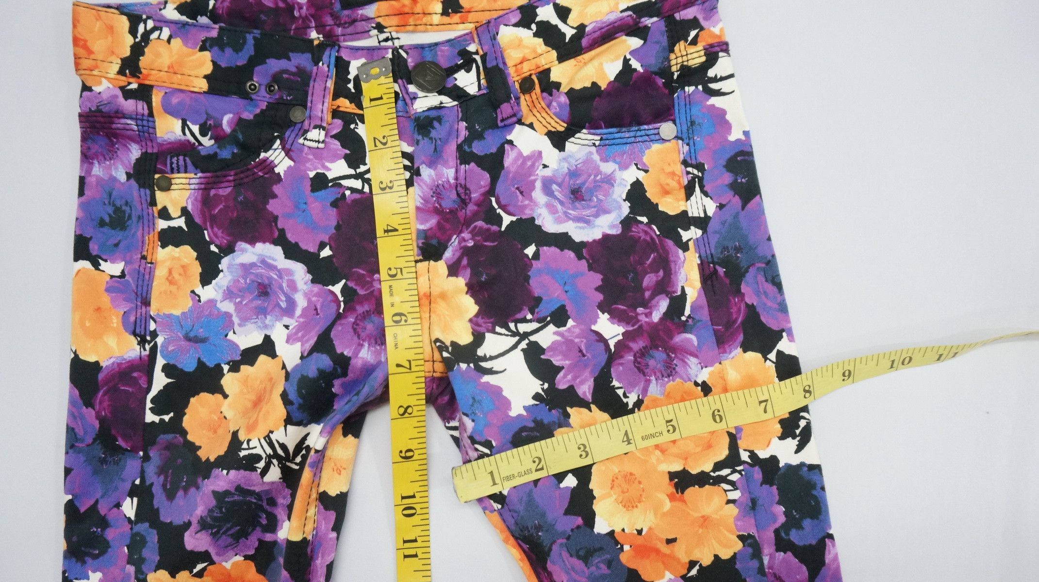 Japanese Brand EMODA Floral Women's Skinny Pants Size 28" / US 6 / IT 42 - 9 Thumbnail