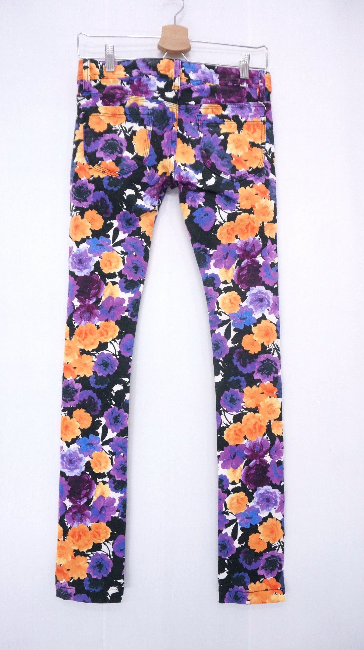 Japanese Brand EMODA Floral Women's Skinny Pants Size 28" / US 6 / IT 42 - 2 Thumbnail