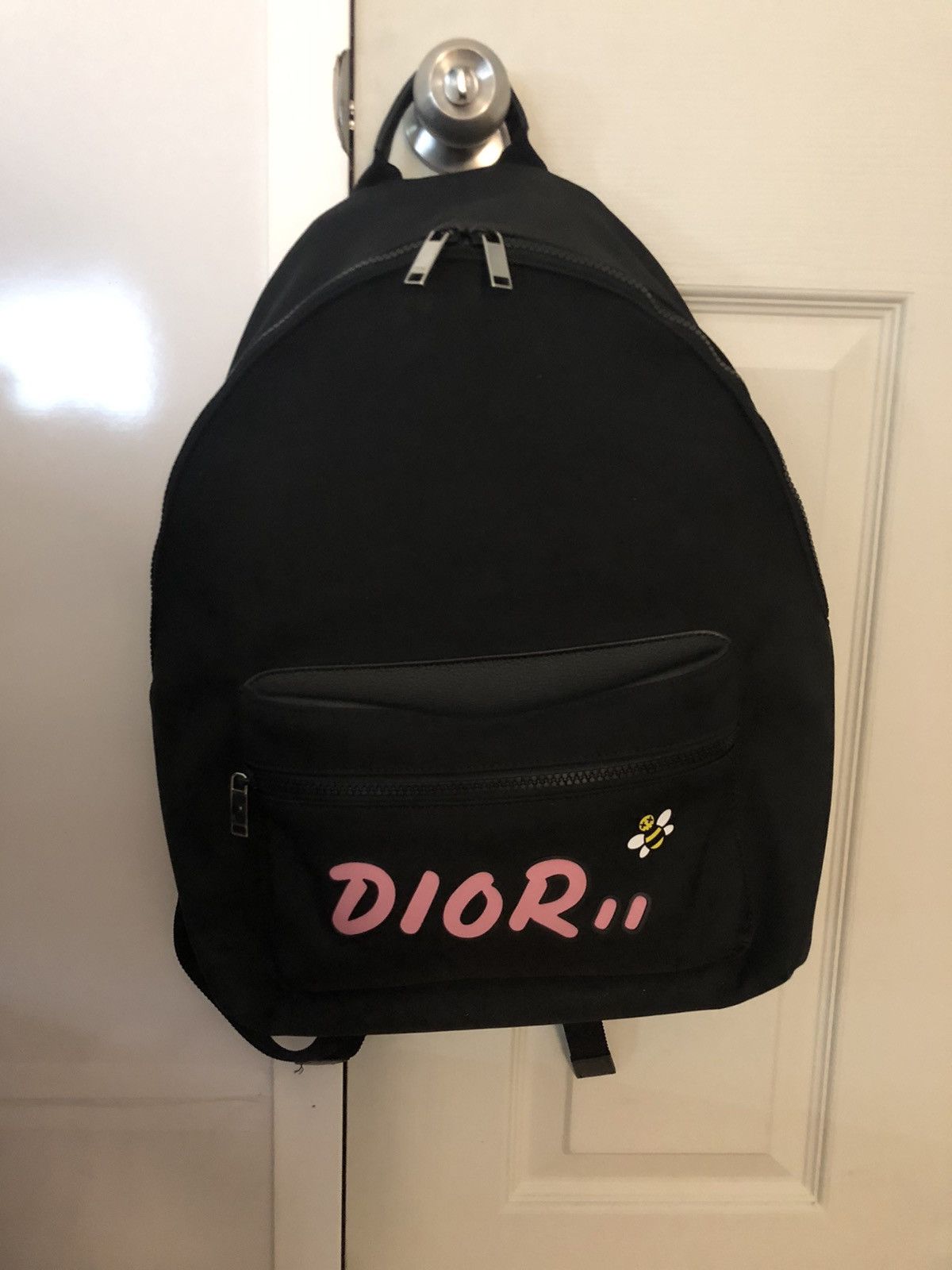 Dior Kaws Dior Kaws rider backpack pink logo Grailed