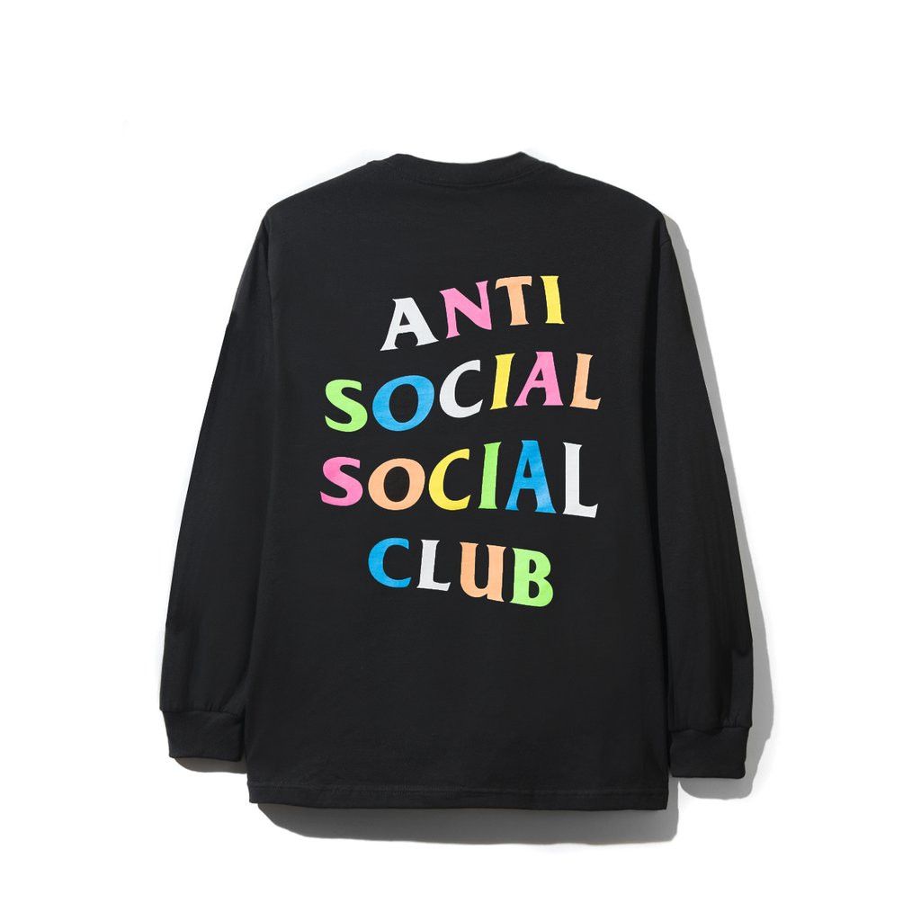 Anti Social Social Club Rainbow Black Long Sleeve Tee ASSC Long  