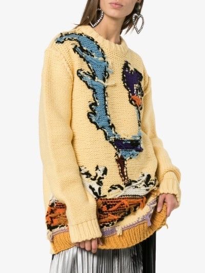 Calvin Klein 205W39NYC X Looney tunes Intarsia Reversed Seam Virgin Wool sweater Grailed