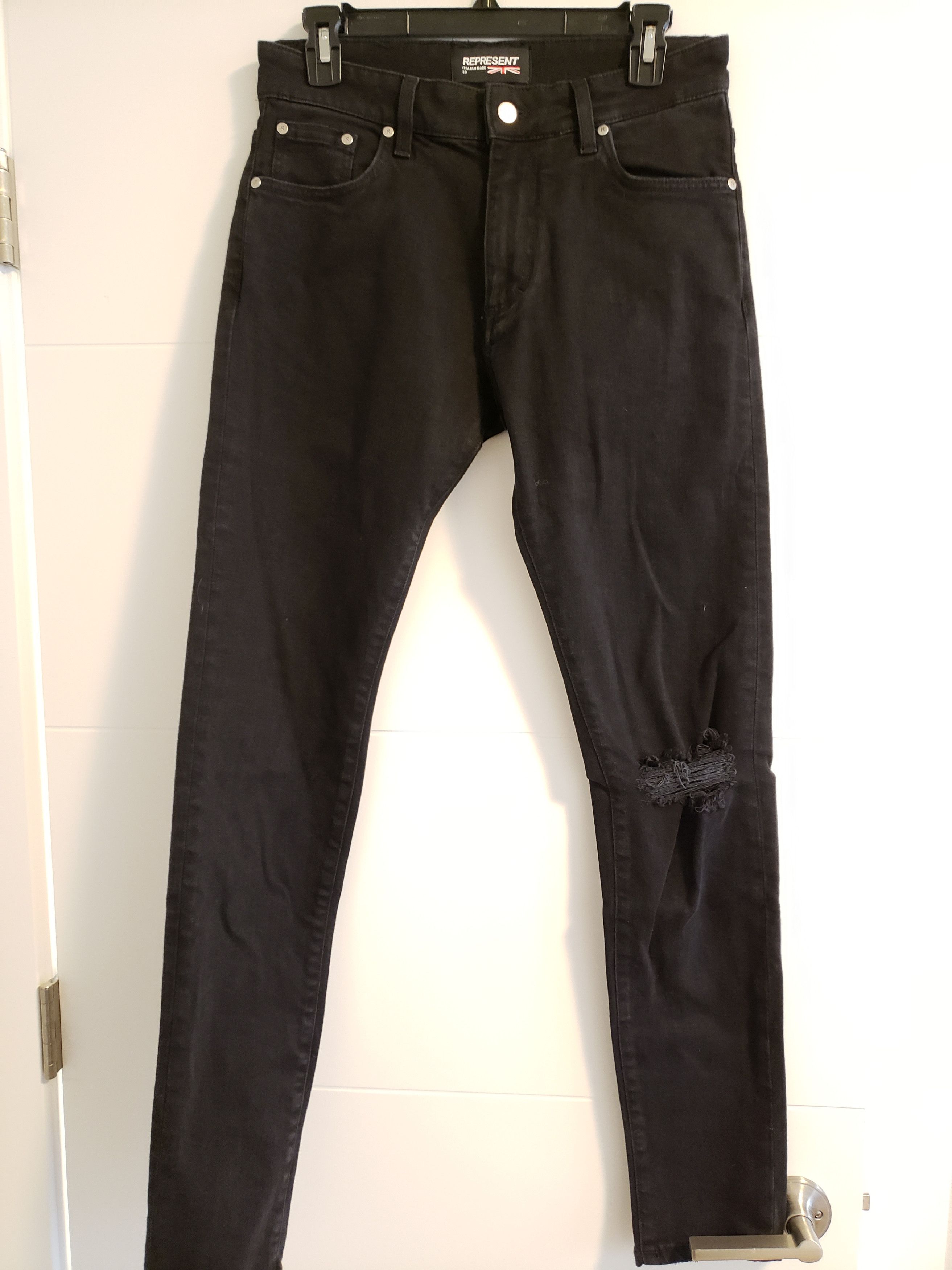 Represent Clo. Represent Blown Knee Essential Denim - Black | Grailed